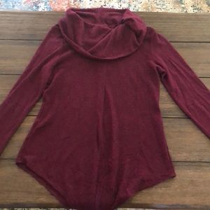 Maroon Swoop Neck Sweater